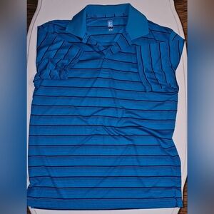 PGA Tour Men's Polo in Blue and Black Stripes